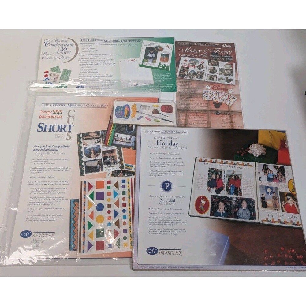 Creative Memories 140+ Die Cuts & 20 STICKER Scrapbook Lot Mickey Holiday Sports